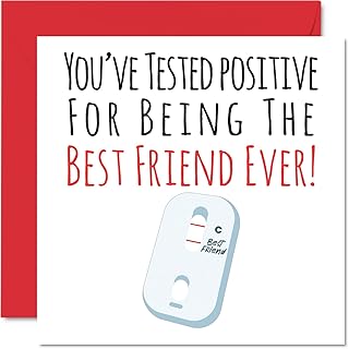Fun birthday cards for friends - positive best friend of all time - happy birthday joke card for friends from friends, birthday gifts for friends, 145 mm x 145 mm, Gift friendship greeting cards for your best friend.. DIAYTAR NIGERIA combines extensive variety with budget-friendly prices and prompt nationwide delivery.