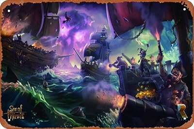 Sea of ​​Thieves Retro play plaque, metal tin sign, vintage poster for house, bar, coffee, wall decoration, 8x12 inch gifts.. Why shop anywhere else? DIAYTAR Nigeria has it all and delivers fast.