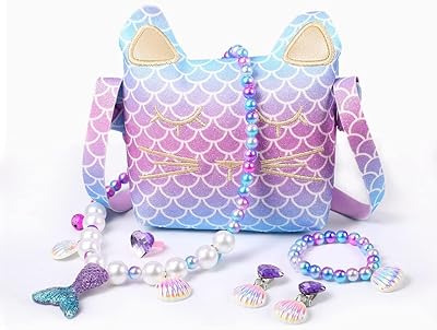 Girl jewelry set made up of a bracelet, a necklace and earrings, ideal as a gift for young children (siren style).. Affordable shopping made easy on DIAYTAR Nigeria, with fast delivery from 5 to 8 days.