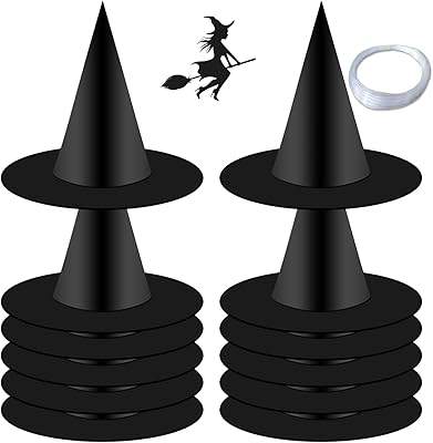 12 pieces Halloween cosplay witch hats cone witch hat black witch hats with 115 feet of suspended rope for halloween carnival holiday gifts.. Transform your shopping experience with DIAYTAR NIGERIA's vast product selection delivered at unbeatable prices.