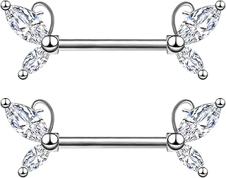 Charm Online 2 Pieces 14g 316L In transparent stainless steel Zircon Cubic Mamelon jewelry for women.. Thousands of items, all priced just right — shop DIAYTAR Nigeria today.