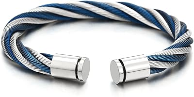 Large adjustable elastic bracelet with twisted cable for men and women.. Shop smarter, not harder with DIAYTAR NIGERIA - thousands of products at your fingertips with affordable delivery.