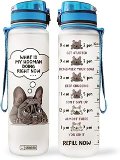 Bottle of motivation water 64hydro 346 ml 1 l with time marker inspiration for French bulldog lovers that my human now thk3005003 bottle of water.. DIAYTAR NIGERIA: Where thousands of products meet affordable prices and reliable 5-8 day delivery.