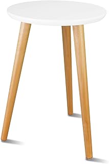 Unydim Support for wooden interior plants, design of the middle of the century for interior plants, modern table for plants, long support for flower pots, small round extra table, extra table (white A2, height: 16.5 inches).. DIAYTAR NIGERIA: Transforming how Nigerians shop with our vast selection and nationwide delivery.