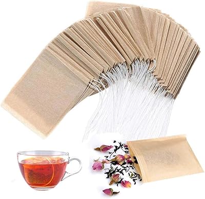 300 disposable tea filter sachets with tightening cord, tea bags in natural empty natural, capacity of 1 cup.. DIAYTAR NIGERIA: Your trusted e-commerce partner with extensive product choices and affordable delivery.