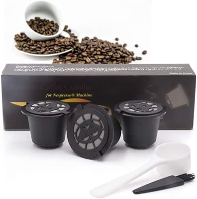 Rechargeable capsules for Nespresso, 3 pieces reusable and rechargeable coffee filter for Nespresso machine for the house, the kitchen, the office and the exterior with teaspoon and brush (black).. No more overpriced stores — DIAYTAR Nigeria brings the best to your door.