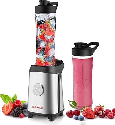 Emerald 350 W smoothie mixer with 2 portable bottles of 610 ml without BPA, 1 year warranty in Dubai.. Shop smart with DIAYTAR NIGERIA, offering a vast product range delivered to your doorstep within a week.