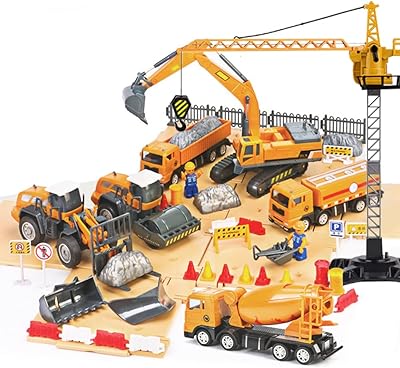Set of construction site vehicle toys engineering together for children tractor.. DIAYTAR NIGERIA: Putting quality products within reach of every Nigerian through our affordable marketplace.