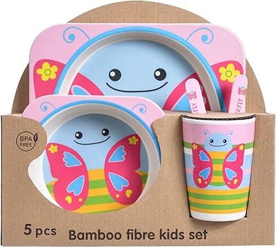Set of ecological cutlery for children, 5 rooms, BPA without baby bowls, cup, self-liing for baby, set of bamboo fork for children.. From checkout to your doorstep in less than a week — DIAYTAR Nigeria.