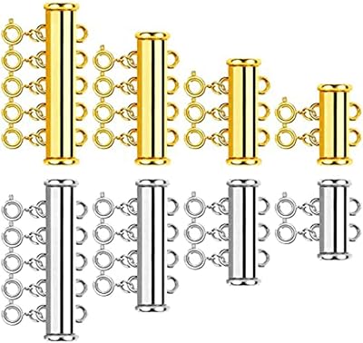 8 pieces 4 sizes of sliding tube collar clips, 4 sizes of magnetic sliding locking clasp, multilayer spacing clasp for jewelry, necklaces and bracelets, brass.. Shop electronics, clothes, and everything in between on DIAYTAR Nigeria.