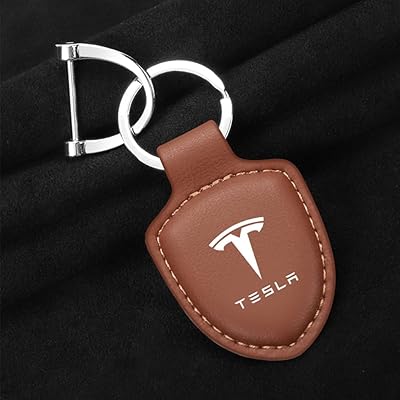 Car keychain for Tesla 3 y s x model, leather keychain with emblem, decorative car accessories, brown.. Unlock a world of affordable products with DIAYTAR NIGERIA's expansive e-commerce platform.