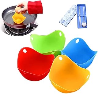 SIUSI 4 Coquets to pilling in silicone, multicolored poaching mussels, works with egg fryers, kitchen utensils, steamers, microwave with 1 rods and 1 spoon.. DIAYTAR NIGERIA: Your affordable shopping destination with thousands of products delivered in days.