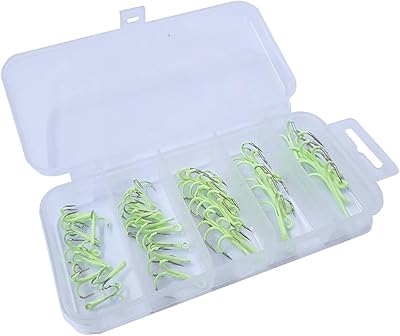 40 Pieces Light triple hooks Set of matching triple hooks with storage box shining in the night fishing equipment.. DIAYTAR NIGERIA: Bringing quality products to your doorstep at prices that won't break the bank.