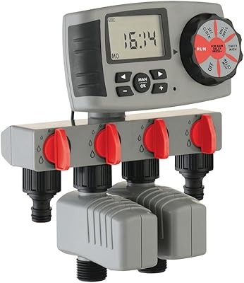 Automatic Aqualine Garden Watering System with 4 nozzles and additional solenoid valve, gray.. Your digital shopping ally, DIAYTAR NIGERIA offers extensive selection with budget-friendly delivery.