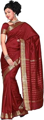 Traditional Indian Dress Sanskite in Banarasi silk sari with wallet cut.. Shop efficiently from anywhere with DIAYTAR NIGERIA's comprehensive platform and quick delivery options.