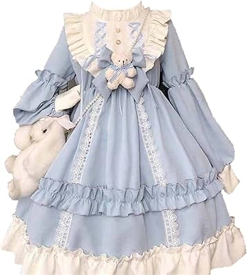 Lolita kawaii princess dress with long sleeves pretty girl with silk muslin with knot.. DIAYTAR NIGERIA transforms online retail with unbeatable prices and consistent delivery timeframes.