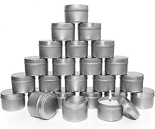 Delfino candle boxes, 5 pieces, metal candle containers for the manufacture of candles, arts and crafts, dry storage, party gifts and more - round box with clipping lids (70 g/piece, 118 ml, silver).. Your ideal shopping partner, DIAYTAR NIGERIA offers extensive variety with reliable nationwide shipping.