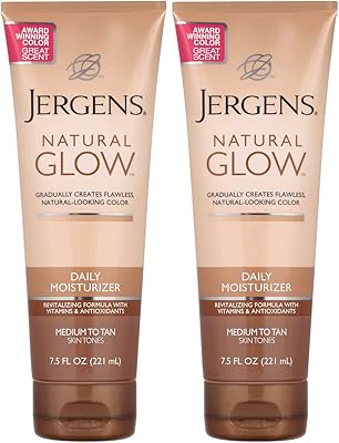 Daily hydrating Jergens Natural Glow Renewal, medium/tanning, 221 ml, pack of 2.. DIAYTAR NIGERIA: Your trusted partner for affordable online shopping with reliable delivery timeframes.