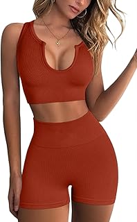 Seamless training set for women, ribbed sports bra high waist and shorts for running, 2-room yoga set, brick red, s.. Shop with ease at DIAYTAR NIGERIA, Nigeria's premier e-commerce platform offering budget-friendly shipping.