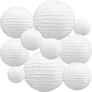 Paper lanterns, Japanese Chinese paper lanterns, 10 pieces, lanterns in white round paper hanging for birthday, wedding, halloween, prenuptial party, home and party decoration (size 4.. Your shopping needs fulfilled through DIAYTAR NIGERIA's extensive selection and nationwide delivery.