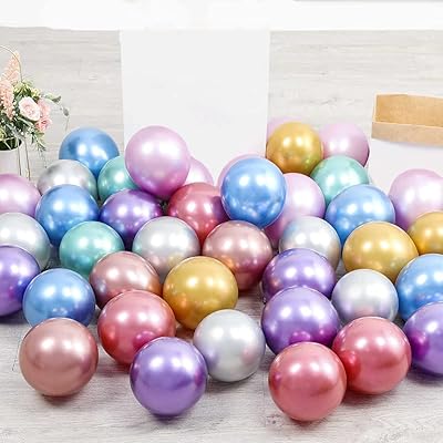 Party Time - 50pcs 12 "Latex Balloons Chrome Speeding Balloons in Thick Chrome Chromed For Wedding, Birthday, Baby Shower, Christmas, Carnival Festival - Colors Assorted.. Discover endless possibilities with DIAYTAR NIGERIA's vast e-commerce selection and budget-friendly delivery.