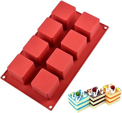 Yuniverse 3D silicone mold with 8 square cavities, cake decoration tools, jelly, pudding, foam, chocolate - 11.5 x 6.9 x 2.0 inches.. DIAYTAR NIGERIA: Connecting every Nigerian with quality products at prices everyone can afford.