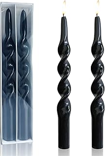 Conical spiral candles made by 9.5 inch hand, flame -free candles for dinner, interior decoration, wedding, gift box - 2 (black) package.. DIAYTAR NIGERIA: Your trusted partner for affordable online shopping with reliable delivery timeframes.