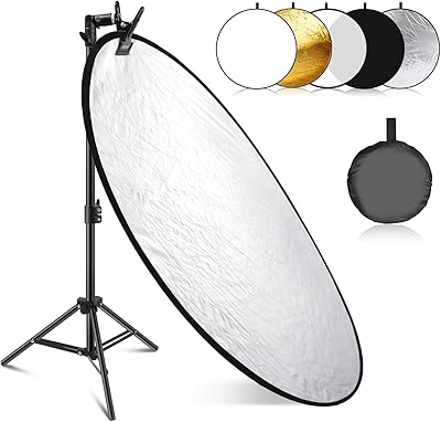 More recent light reflector of 43 "-110 cm with clip and metal support.. DIAYTAR Nigeria brings you closer to everything you need — fast delivery, low costs, and variety.