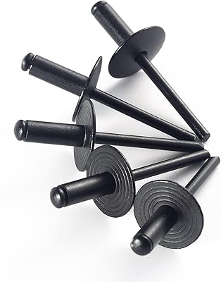100 pieces of blind rivets with large black bridles, aluminum, 3/8 flange diameter.. DIAYTAR NIGERIA: Your affordable gateway to thousands of products delivered promptly nationwide.
