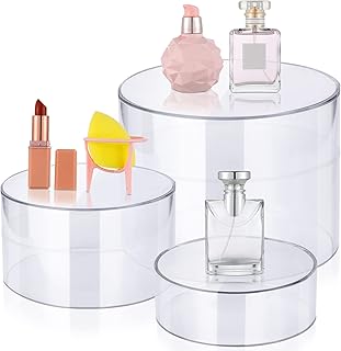Wesat round display in transparent acrylic with hollow base to present shapes, jewelry, cakes, food and flowers, 3 sizes, 2 x 4 inches, 4 × 7 inch, 6 × 8 inch (3 pieces).. Navigate countless options with DIAYTAR NIGERIA's comprehensive marketplace and budget-friendly shipping.