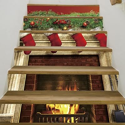 Set of 6 rooms Komkomma 3d Christmas fireplace Vinyl sticker for burner.. Shop smarter with DIAYTAR NIGERIA's vast product range and budget-friendly delivery within the week.
