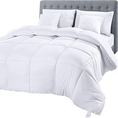 Utopia Bedding duvet filler - Quilted duvet with side tabs - Hypoallergenic alternative duvet with square seams (queen size, white).. DIAYTAR NIGERIA brings the market to your fingertips with affordable prices and swift delivery services.
