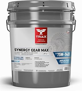 Triax Synergy Gear Max 75W-140 GL-5, Synthetic Axle PAO long drain, extreme pressure differential oil, limited sliding loan, 750,000 mile index on the highway (5 GAL bucket).. DIAYTAR NIGERIA delivers more than purchases - we deliver affordable shopping solutions within the week.