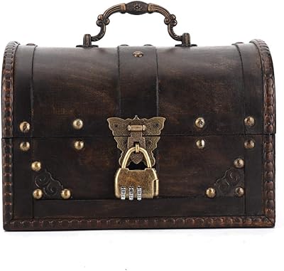 Wooden vintage jewelry box, storage support for rings, earrings, with code lock for book, jewelry storage, storage organizer, treasure chest, interior decoration.. Shop for less and receive more with DIAYTAR NIGERIA's expansive e-commerce platform and nationwide delivery.
