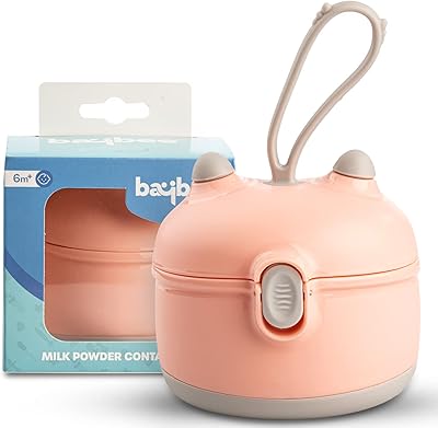 Distributor of portable baby powder, travel container for milk powder with spoon, scrapers, joint and handle | Baby food and snack storage container | Baby powdered milk powder dispenser (pink).. Big savings, small wait times — shop now at DIAYTAR Nigeria.