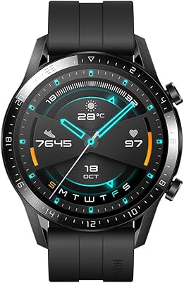 Huawei GT 2 - matt black sports watch (2 -week battery range (2 weeks_wireless_5 ATM).. Shop confidently on DIAYTAR Nigeria — everything you need, delivered quickly.