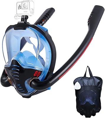 Full diving mask - Diving mask with double tube respiratory system, 180 -degree panoramic diving mask with camera support, tight apnea diving equipment for adults and children.. DIAYTAR NIGERIA delivers on our promise of extensive selection and budget-friendly nationwide shipping.