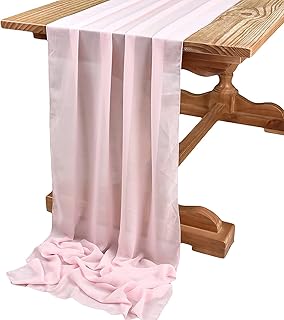 Table runner in 10 -foot pink silk muslin, Gaze 29 "x 120" tablecloth, transparent rustic table decoration for romantic weddings, baby showers, table with birthday party cakes.. Experience shopping satisfaction with DIAYTAR NIGERIA's vast selection and nationwide delivery service.
