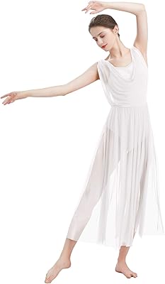 Odasdo Modern Lyrical Dance Costume for women, dance dress, V -neck, bare back, fluid skirt in split tulle, cover dress.. Shop with confidence on DIAYTAR Nigeria — quality products and timely delivery.
