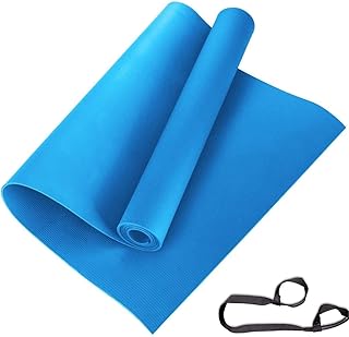 Yoga and ARNV exercise carpet with transport strap (made in India), 6 mm, blue.. Experience shopping satisfaction with DIAYTAR NIGERIA's vast selection and nationwide delivery service.