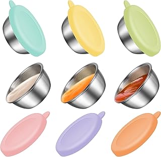 Package of 6 take -out vinaigrette containers, 6 x 1.6 OZ, mini reusable condiments with lids, 18/8 stainless steel seasoning cup, superior quality silicone, easy opening, quality superior silicone lids.. DIAYTAR NIGERIA: Your partner in affordable online shopping with reliable 5-8 day shipping nationwide.