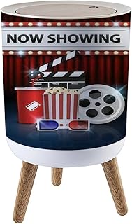 Small trash with lid, cinema background concept, cinema object on red curtain, round bin, press cover, anti-dog bin for kitchen, bathroom, living room, 1.8 gallon.. Your new favorite way to shop online — DIAYTAR Nigeria.