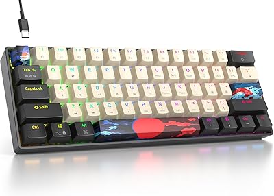 Fogoraden wired mechanical keyboard 60 % RGB 61 game keys with switch.. Experience budget-friendly shopping at DIAYTAR NIGERIA, Nigeria's premier online marketplace with quick delivery.