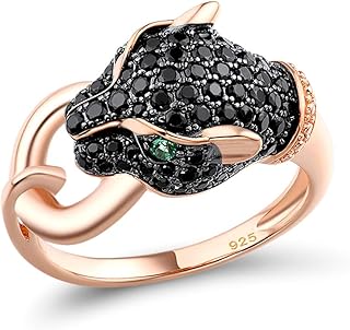 Panther ring with leopard head in silver sterling pink gold 14 carat pink for women.. Shop confidently with Nigeria's most trusted e-commerce platform, offering swift and affordable delivery.