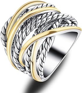 Mighty's rings in gold and silver for women with nested pattern, silver plated ring 20 mm wide.. Experience retail satisfaction with DIAYTAR NIGERIA's comprehensive platform and prompt shipping service.