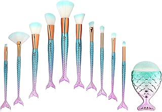 Set of 11 makeup brushes with 3D mermaid design, cosmetic brushes, eyeshadow, eyeliner and blush.. DIAYTAR NIGERIA: Where every Nigerian finds what they need at prices they can afford, delivered promptly.