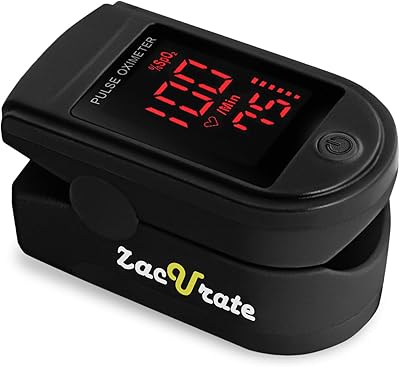 Oxygen saturation monitor in the blood with Zacurate Pro Series 500DL pulse oximeter with silicone cover, batteries and cord (royal black).. DIAYTAR NIGERIA transforms dreams into deliveries with our affordable prices and 5-8 day shipping.