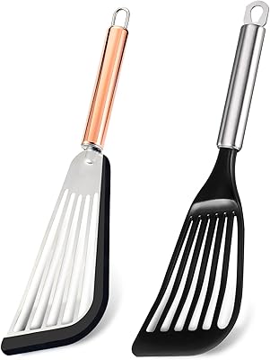 Kitchen spatula attempt, set of 2 stainless steel spatulas with silicone top, slit spatula on soft edge, non -stick spatula, fine slit spatula, wide nylon blade, light and robust fish spatula.. Click, pay, receive — DIAYTAR Nigeria makes online shopping seamless.