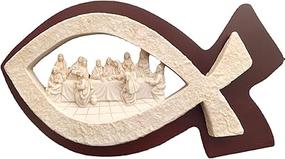 Statue of the Supper of the Fish -shaped Last Supper, background accessory at home for the house, festival, new year, birthday, church decoration.. DIAYTAR NIGERIA brings the marketplace home to you with affordable prices and delivery in 5-8 days.
