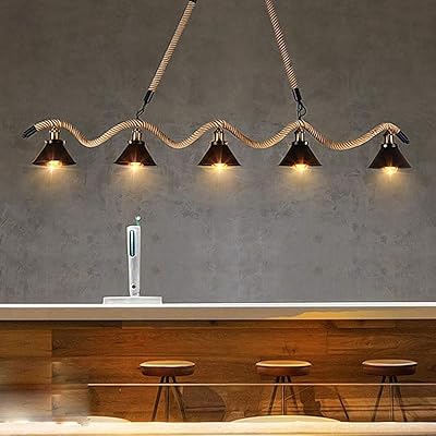 Gjjin ceiling lamp with a single vintage industrial design, 5 lights, creative and elegant iron suspension lamp adjustable in height for living room, dining room, E27 Max bar.. Experience retail therapy without the financial stress at DIAYTAR NIGERIA's affordable e-commerce platform.